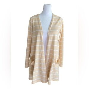Lularoe open Caroline cardigan striped with pockets women’s small